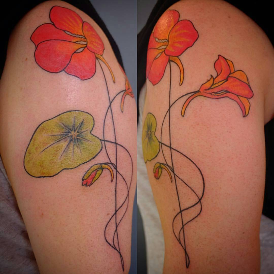 Nasturtiums | Flower tattoo, Flower tattoo designs, Tattoos
