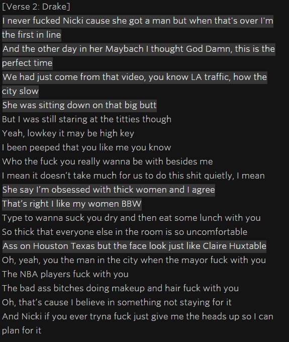 drizzydrehk:  rihaubs-blog: Drake’s verse - Only   &ldquo;Type to wanna suck