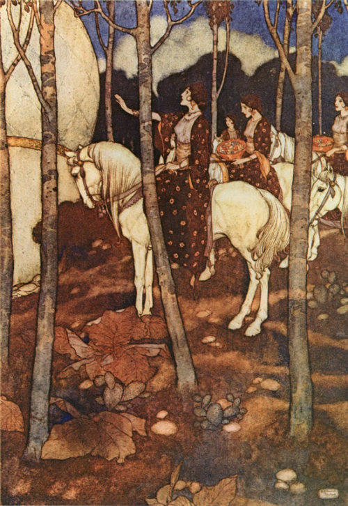 Arabian Nights, Maidens on White Horses, Edmund Dulac