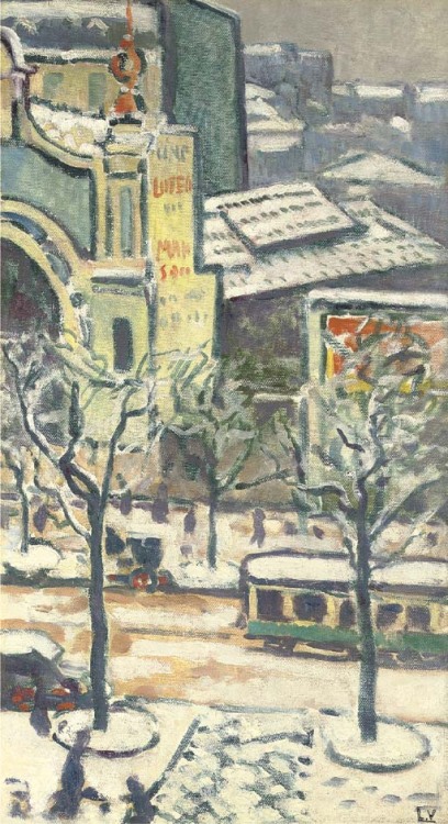 L'avenue de Wagram enneigée    -    Louis Valtat , 1920French,1869-1952Oil on canvas, 32 x 17¾ in.  