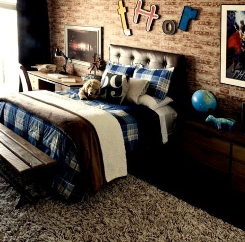 Children - Kids RoomKids' Room With A Large Eclectic Boy And A Dark Wood Floor