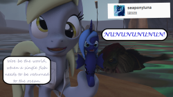 askderpyscientist:  For the longest time the very awesome Seapony Luna has been following me and giving me some support. However, I wouldn’t to anything cause I didn’t have the right models. As soon as I got the seapony model I made this. Thanks Seapony