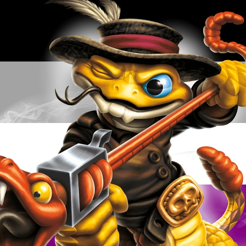 skylandersmutual: [Image description: Four icons of Skylanders characters against pride flags. The f