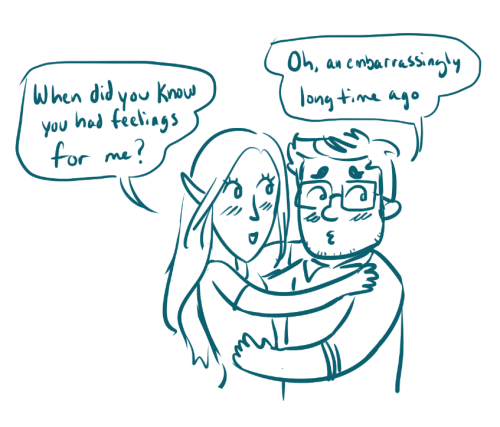 tazdelightful: [ID: A four-panel doodle comic featuring Lup and Barry. They are holding each other a