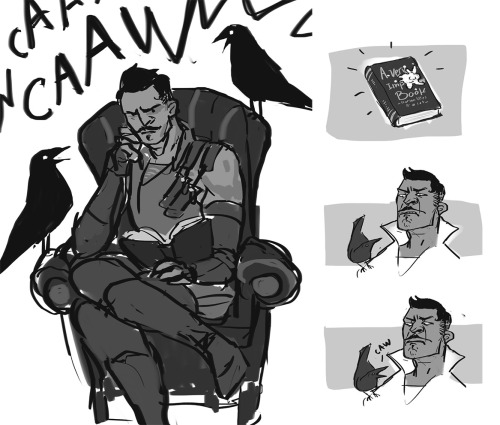 cuddlingthecthulhu:ok but Leliana’s crows fucking with Dorian is essentially my favorite headc