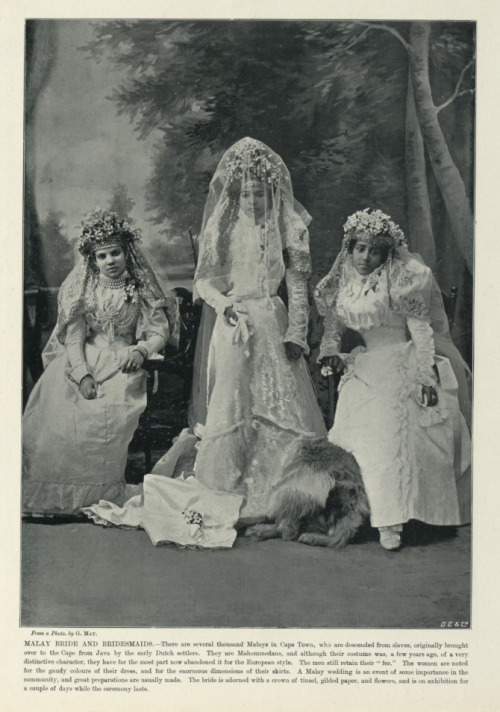 Malay bride and bridesmaids, c. 1895
