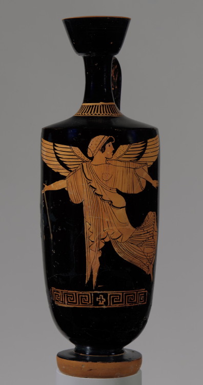 Terracotta lekythos with Nike, goddess of victoryAttributed to the manner of Douris Attica, Greece, 