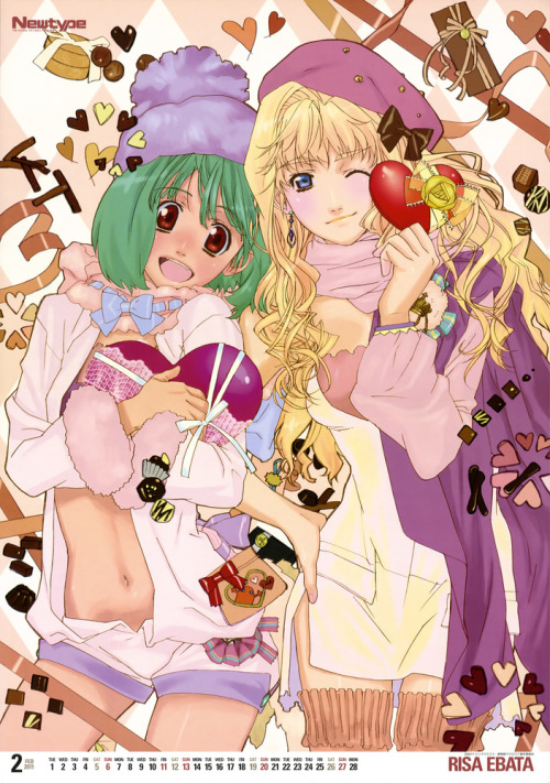 ebata risa macross macross frontier ranka lee sheryl nome calendar valentine | #164954 | yande.re