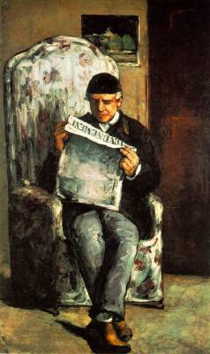 artist-cezanne:  The Artist’s Father Reading his Newspaper, Paul CezanneMedium: oil,canvashttps://www.wikiart.org/en/paul-cezanne/the-artist-s-father-reading-his-newspaper-1866