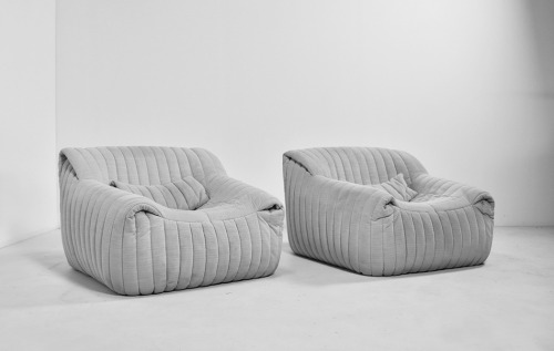 cutbuster:  pair of sandra lounge chairs by annie hiéronimus for cinna, 1970s