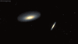 spinningblueball:  Two Galaxies Colliding