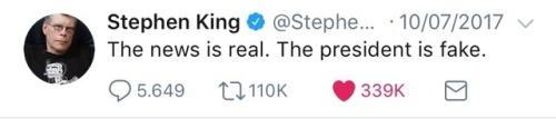 maplecas:  sometimes i scroll through stephen king’s twitter and i’m never disappointed