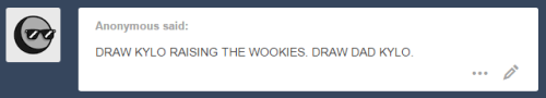 kelgrid:  You wanted some backstory for the knights of Ren? Here you are, they are all wookiees (+ idk he finds 2 other dudes and there they are, the 6 knights of Ren) => continuation of this 