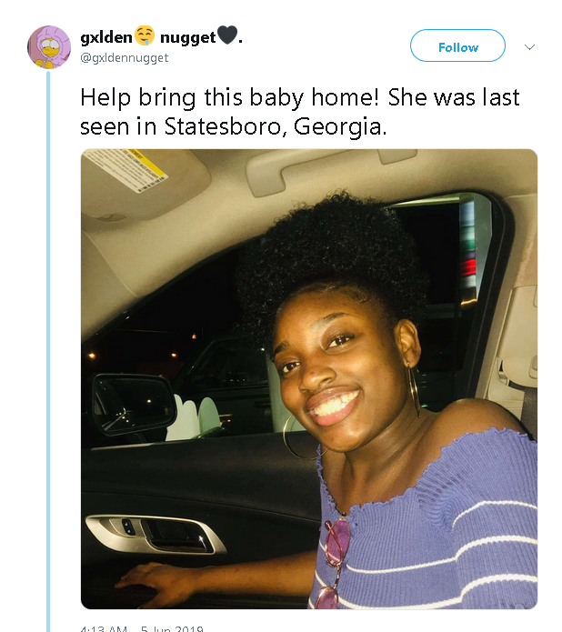 bigforeheadgaaal:  ANOTHER BLACK GIRL IS MISSING! It’s a national problem and media