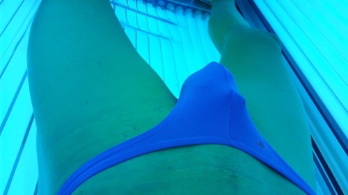 Tanning in my Joe Snyder thong and holy trainer Chastity