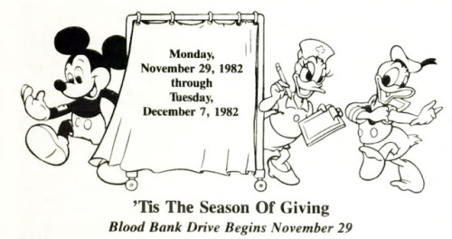 the-disney-elite:Vintage ‘Blood Bank Drive’ ad, 1982