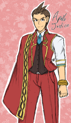 kththeartist: Inspired by completing Spirit of Justice, I decided to draw Apollo and do a clothing design that would look cool for him to wear in Khura’in… I tried XD I sketched it on paper so that’s why it looks so….sketchy- I just colored it