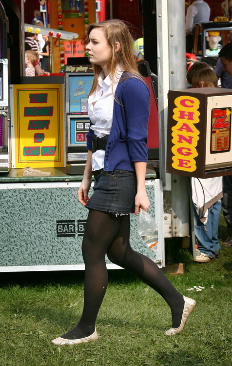 tightsobsession:Hey look, she won a goldfish.Tights week starts November 3rd!