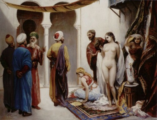aanonymouse4o:  Slaves were always sold naked.  The purchaser could see what he was getting and feel