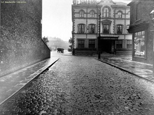 Moss Side, Denmark Road, looking towards Lloyd Street opposite Denmark Hotel 12th November 1915