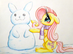 madame-fluttershy:  Fluttershy’s Snow Day