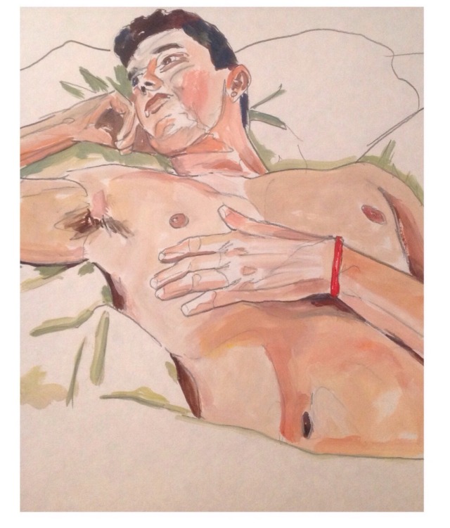 pete-bridgstock-art:Male nude, oil sketch