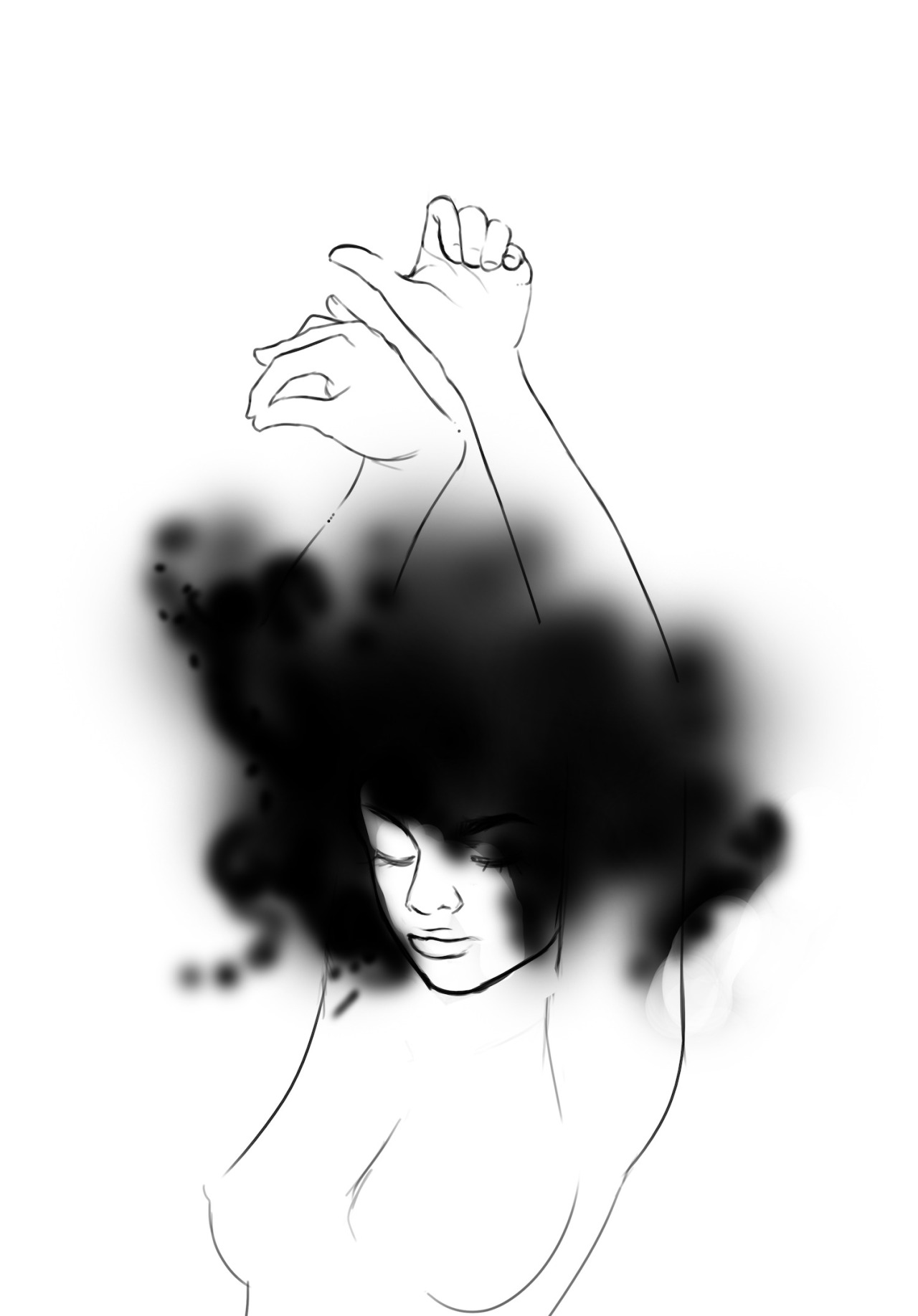 kelogsloops:Process for “Liberation”StagesI start off with a outline sketch to