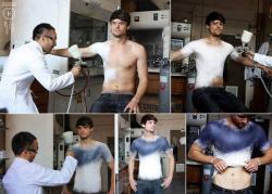 lifehackable:  The world’s first clothes-spray, which after application to the body can be removed, washed and worn again. 