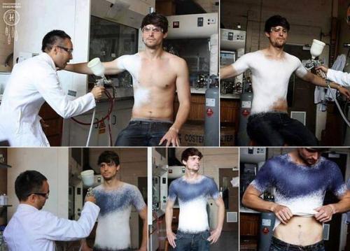 lifehackable:The world’s first clothes-spray, which after application to the body can be removed, wa