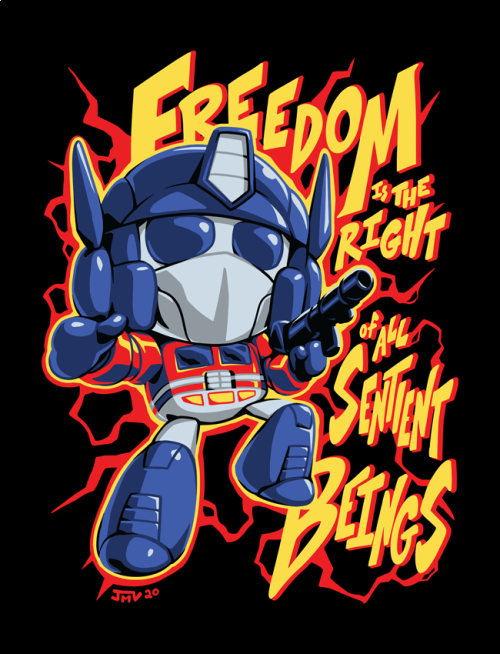 Optimus Prime shirt design based on Symbiote Studios&rsquo; line of plushes for Transformers. Im