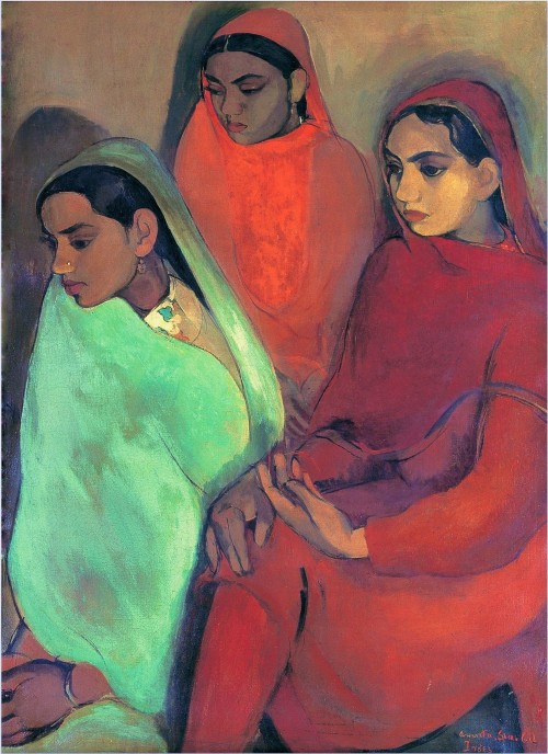 aloneandforsakenbyfateandbyman:Three Girls by Amrita Sher-Gil, 1935