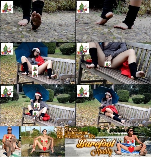 MASSIVE CHRISTMAS VIDEO-UPDATE from BAREFOOT NUDITY!!! All videos are in crystal-clear 720 x 400 (widescreen 16:9) format. Starring hot newcomer MJ36 (in both “summer” and “winter” mode.. complete with Santa hat!!! :D), BAREFOOT