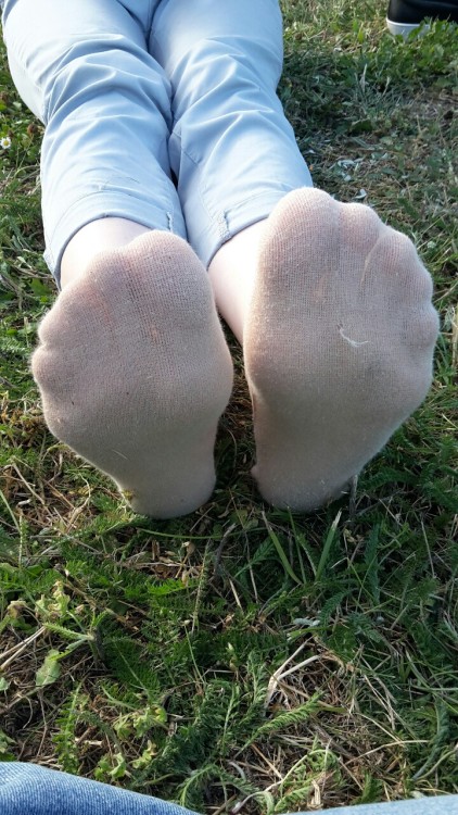 Her sexy feet on the grass 1/3 I love footlets!