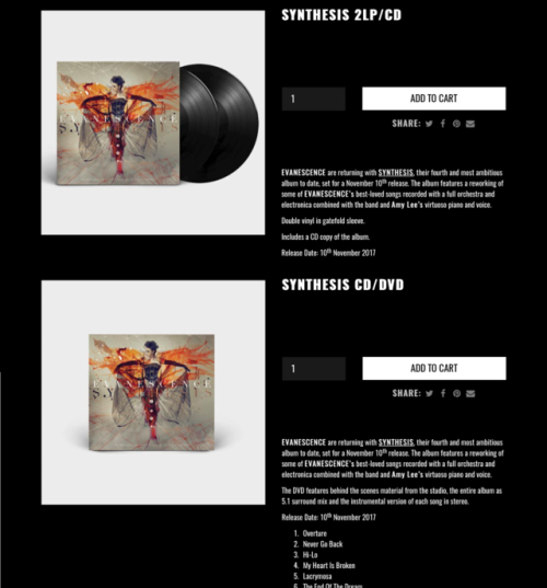Wooooo hoooo just preordered the vinyl double pack and the CD/DVD edition of synthesis 