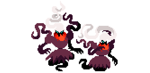 pixelatedcrown:haven’t posted pixel pokes for a while, here’re some darkrai doodles