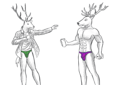 “How do you even get that shirt on?”“Takes a lot of practice&hellip;believe me&hellip;”“Uggh&hellip;pass. I’ll stick to jackets to save myself from burden&hellip;”“Alright, suit yourself.”(How DO people with horns even get shirts on,