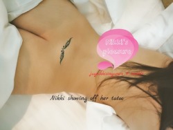 jaynikkisingapore:  Nikki showing off her backside tatoo!! Wanna see whats in front? Stay tune for the next post. xoxo