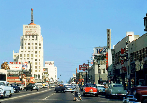 Wilshire Blvd., Los Angeles, California, 1954.