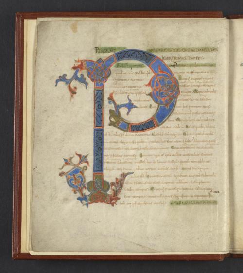 LJS101, Beautiful illuminated initial in a 9th-c. copy of Boethius&rsquo;s Latin translation of Aris