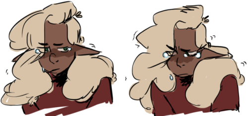 qobot:some people? use taako? to cope?[image description: two similar, side-by-side drawings of Taak