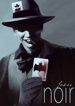 rhubarbes:Batman Noir - The Joker by bumhand