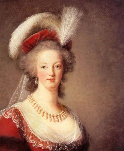 Detail from a portrait of Marie Antoinette by Elsiabeth Vigee-Lebrun, 18th century.