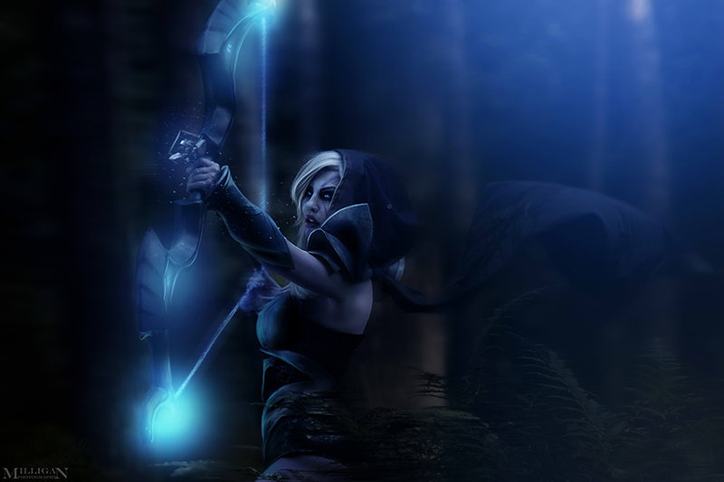 hey-pechorin:  Me as Drow Ranger;Iris as Wind Runner;Photo by MilliganVick