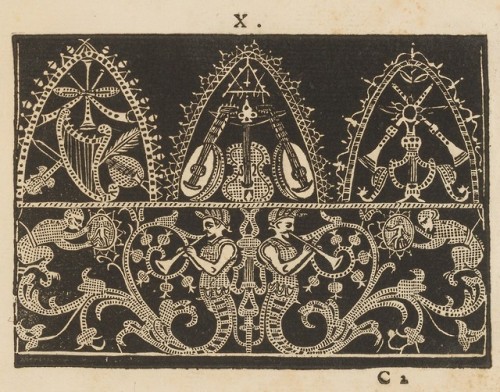 16th century Italian lace patterns.Bazzachi, Giovanni, active 1577-1596.Nova scielta de’ piu belli l