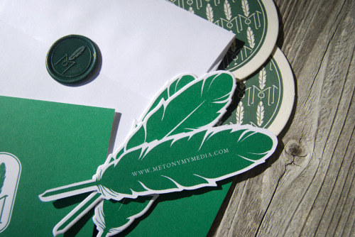 Traditional green shines in this identity by CODO Design for a copy-writing company, from USA.