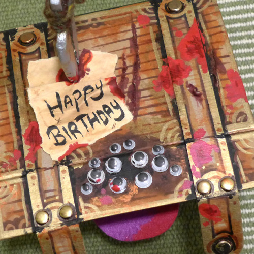 Made a birthday “card” for my husband that’s actually a mimic! Had a gift inside. 