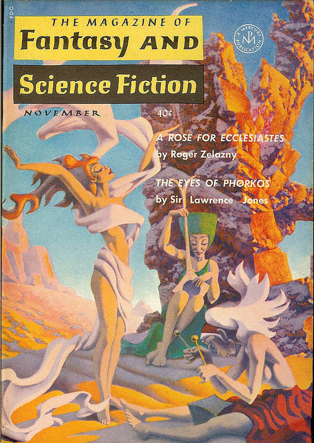 Cover of Fantasy and Science Fiction by Hannes Bok, November 1963.