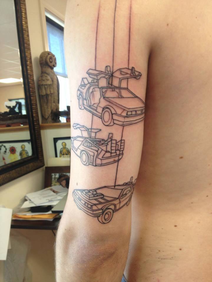 God Save The Queen  Tattoo Shop  Back to the future backtothefuture  delorean time clock 88mph doc backtothefuturetattoo cartattoo  viaggioneltempo outatime timetattoo tattooedit blackandshade details  passiontattoo 