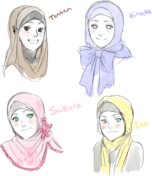 papabay: Nardo Girls in head scarves. (◡‿◡✿) Cant design scarves to save my life OTL