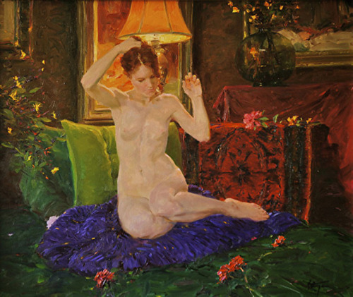 David Hettinger      Lamplit Nude